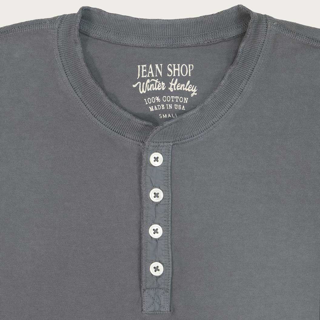 HEAVY WEIGHT LS HENLEY - STERLING GRAY