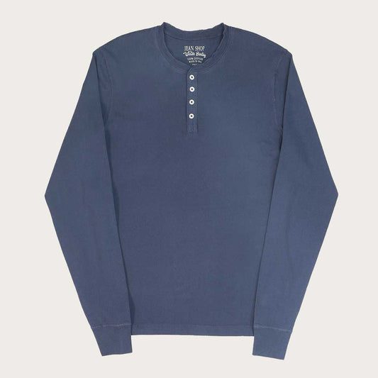 HEAVY WEIGHT LS HENLEY - SLATE BLUE