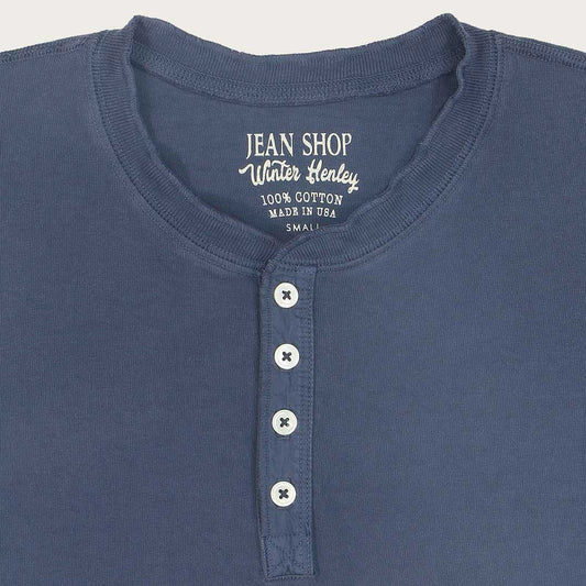 HEAVY WEIGHT LS HENLEY - SLATE BLUE