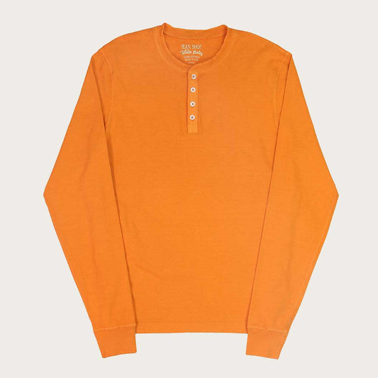 HEAVY WEIGHT LS HENLEY - JS ORANGE