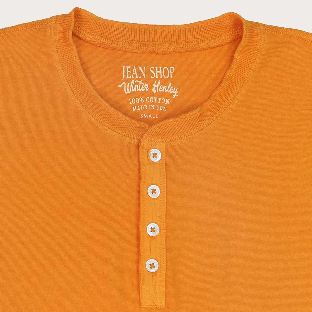 HEAVY WEIGHT LS HENLEY - JS ORANGE